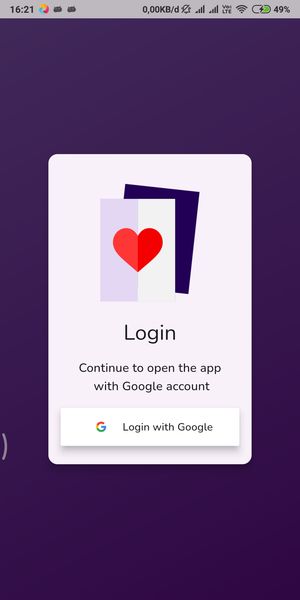 Login with your Google account