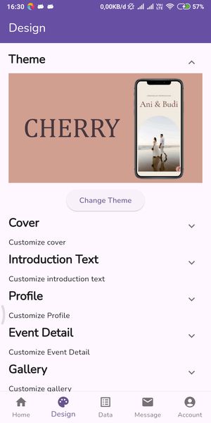 Theme preview with a phone mockup
