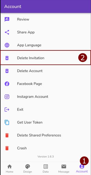 Delete invitation steps